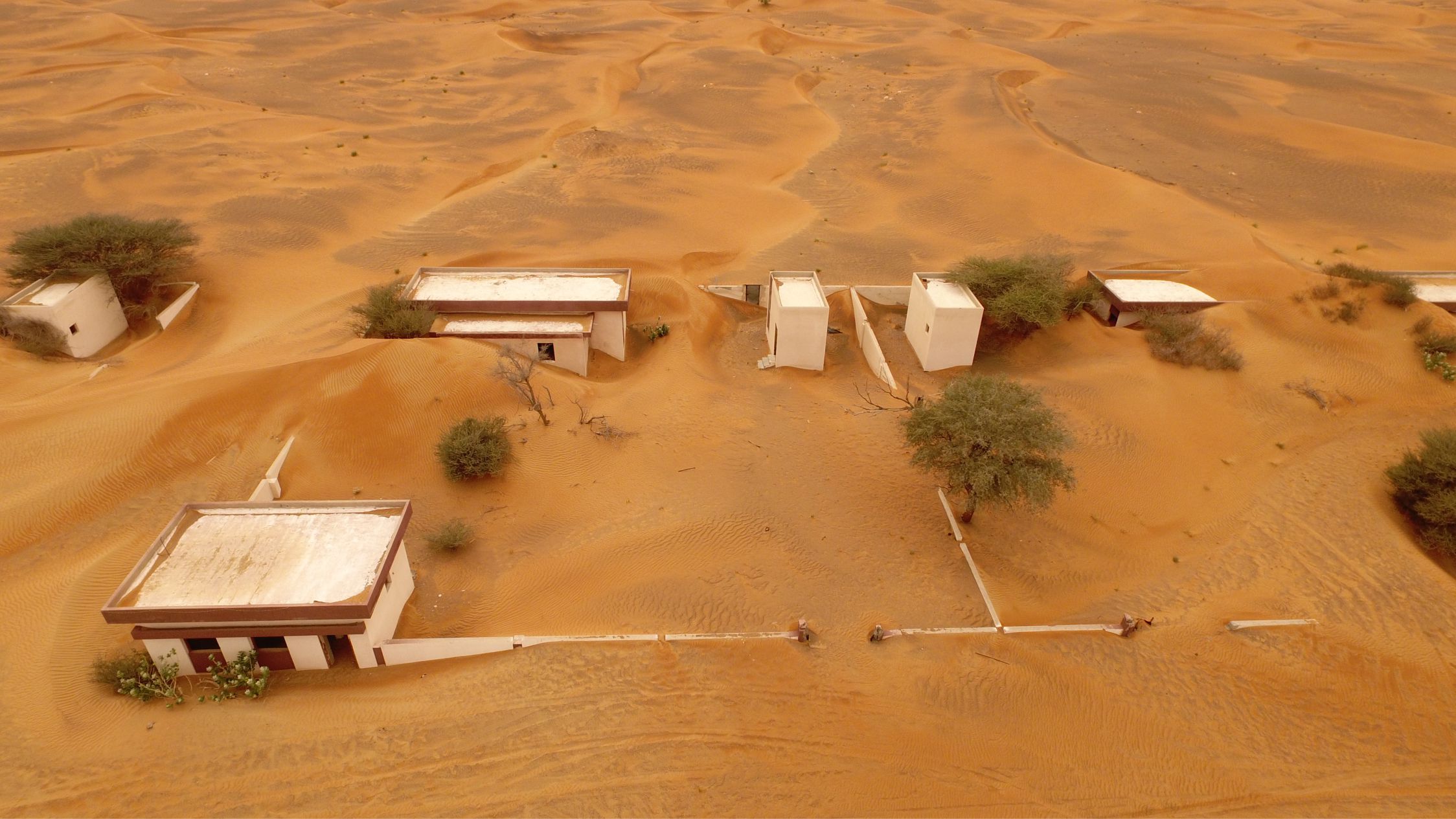 Sand covered village
