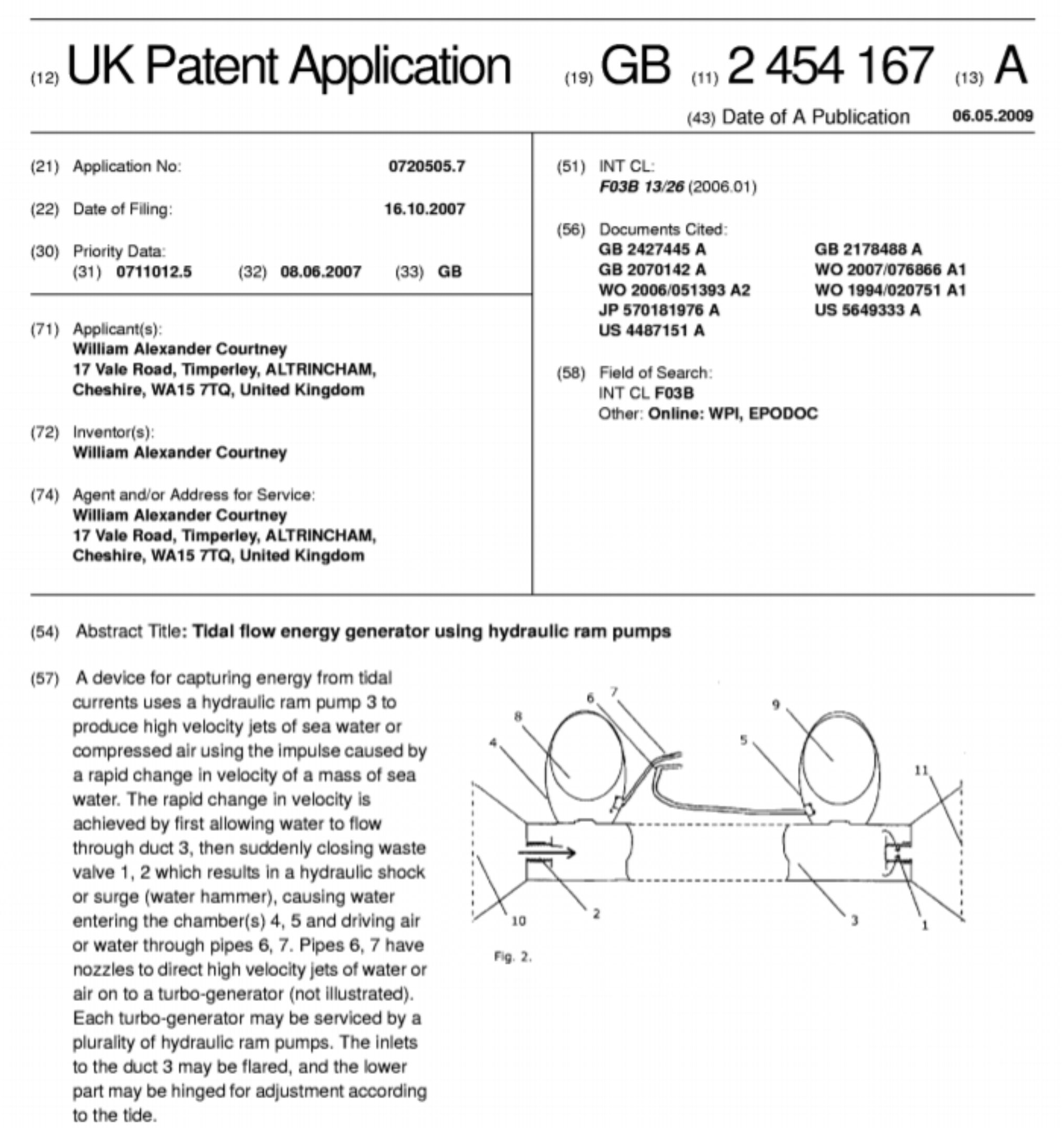 Tidal barrier patent